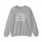 Coffee Cuss Words & Cows Crewneck Sweatshirt Sweatshirt Printify S Sport Grey 