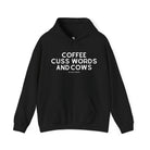 Coffee, Cuss Words and Cows Hoodie Hoodie The Cinchy Cowgirl - Print Black S