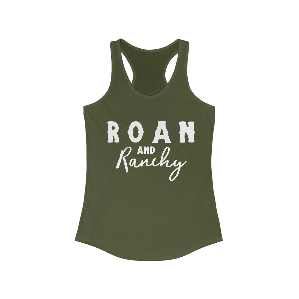 Roan & Ranchy Racerback Tank Horse Color Shirts Printify XS Solid Military Green 