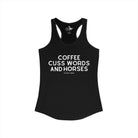 Coffee, Cuss Words And Horses Tank Top Tank Top The Cinchy Cowgirl - Print XS Solid Black