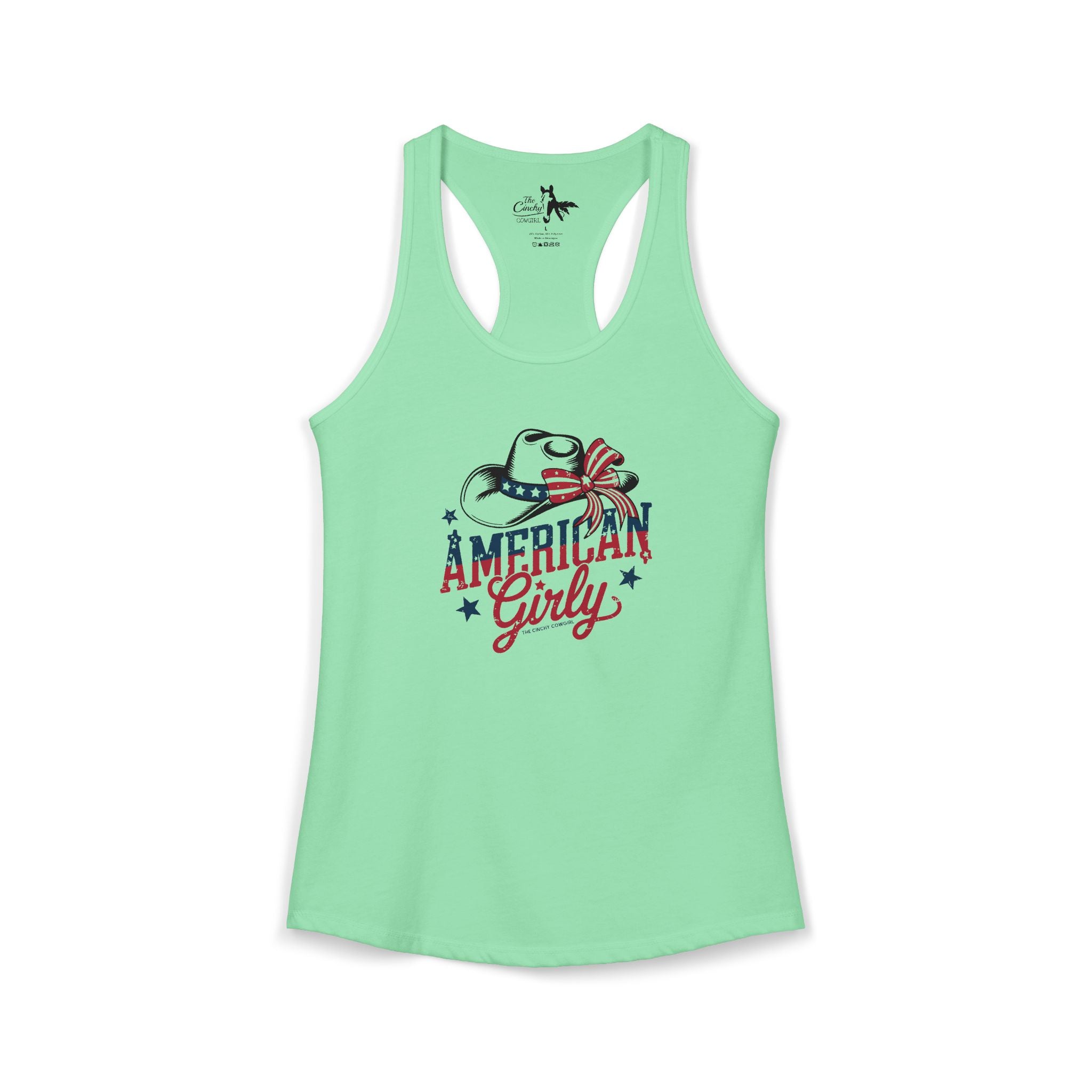 American Girly Tank Top Tank Top The Cinchy Cowgirl - Print XS Solid Mint
