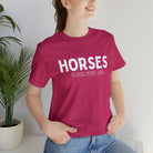 HORSES Because People Suck Short Sleeve Tee tcc graphic tee Printify Berry XS 