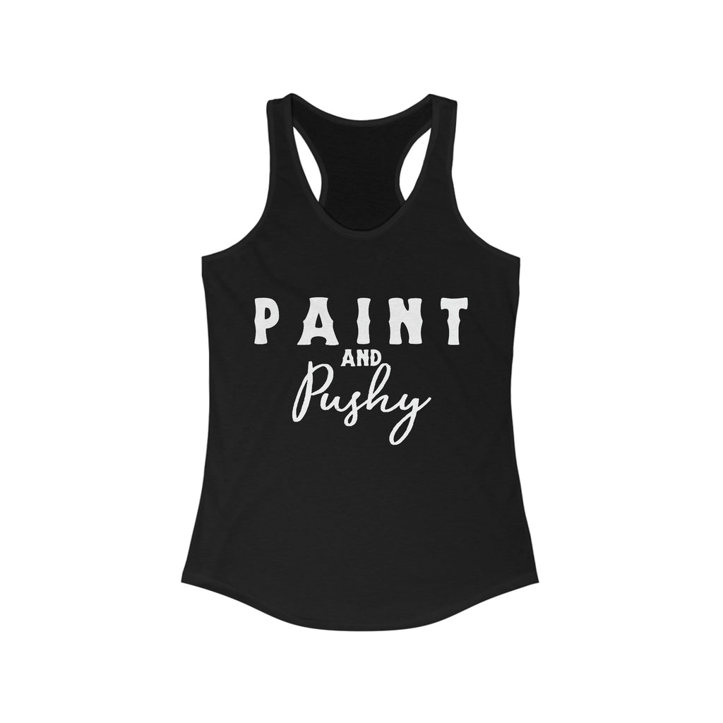 Paint & Pushy Racerback Tank Horse Color Shirts Printify XS Solid Black 