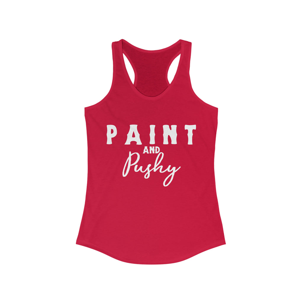 Paint & Pushy Racerback Tank Horse Color Shirts Printify XS Solid Red 