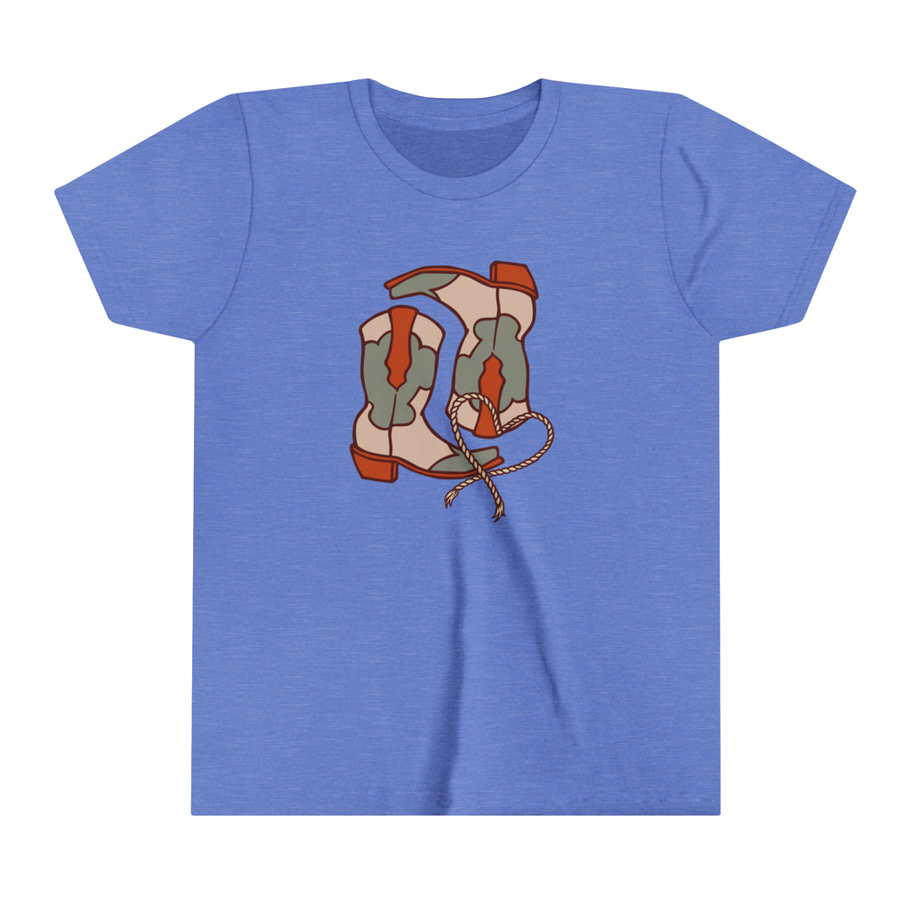 Pair A' Boots Youth Short Sleeve Tee Blue