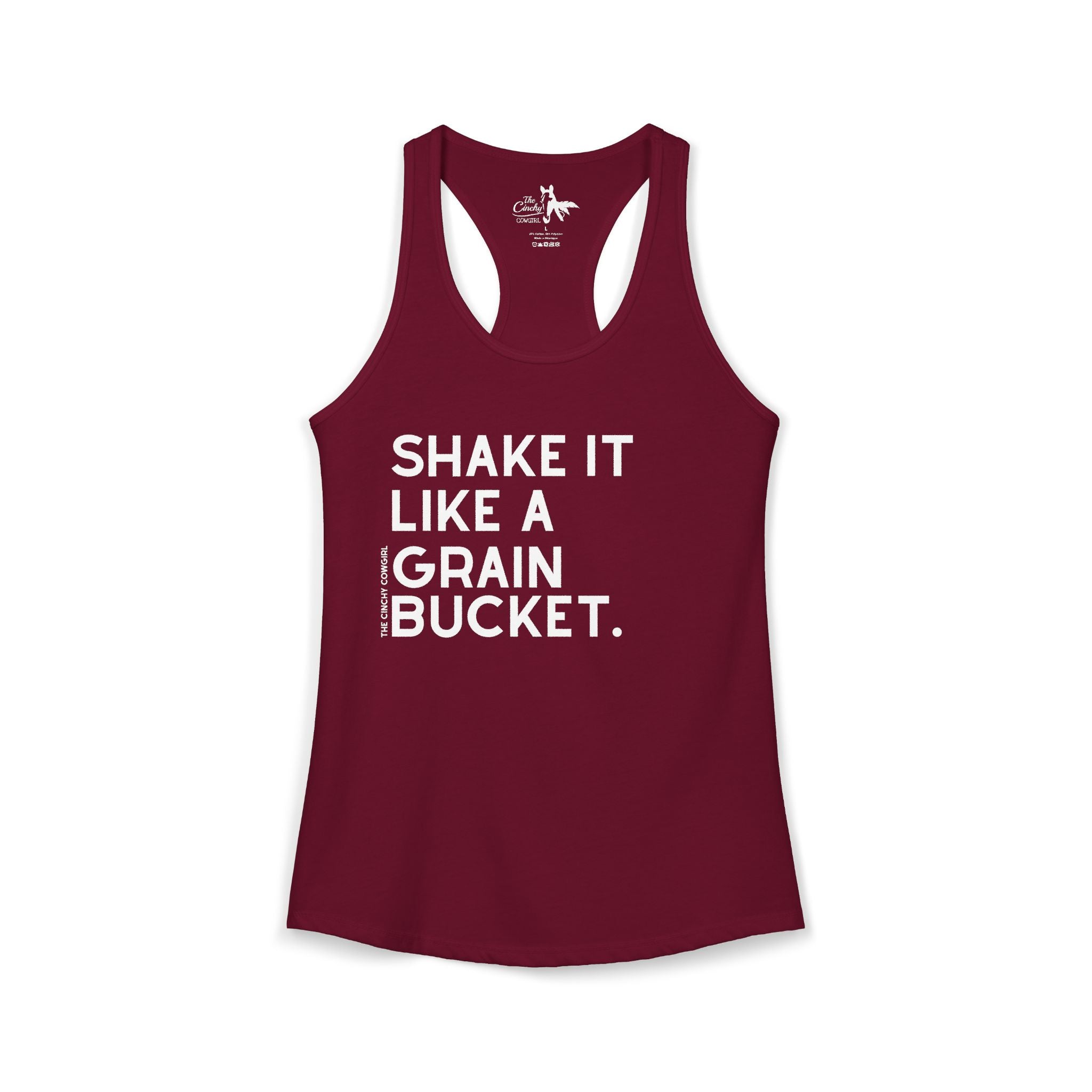Shake It Like A Grain Bucket Tank Top Tank Top The Cinchy Cowgirl - Print XS Solid Cardinal Red