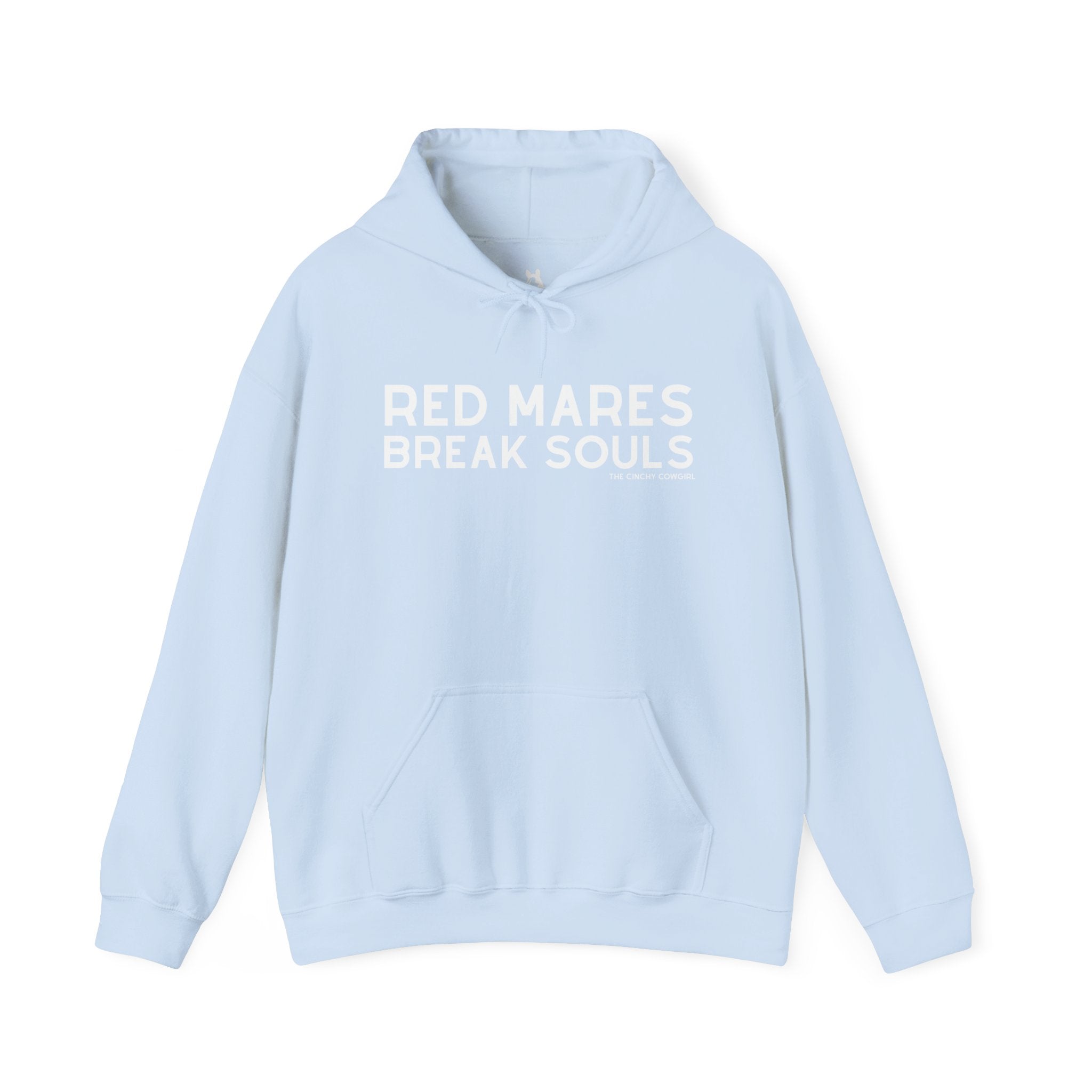 Red Mares Break Souls Hoodie Hoodie The Cinchy Cowgirl - Print Light Blue S