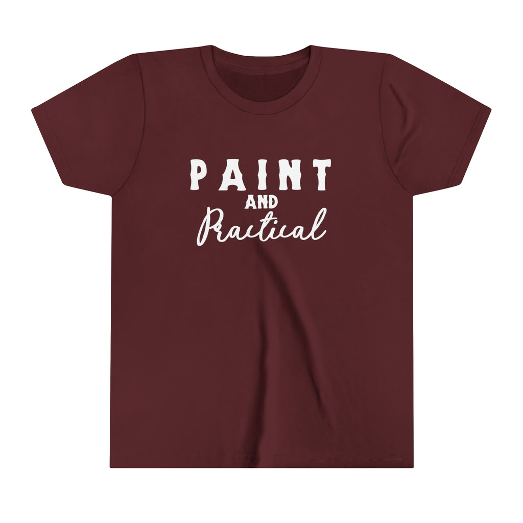 Paint & Practical Youth Tee Maroon