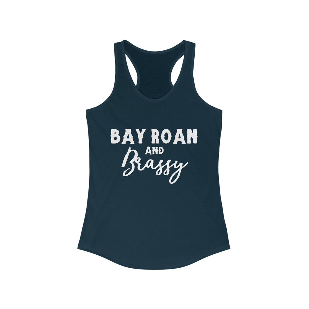 Bay Roan & Brassy  Racerback Tank Horse Color Shirts Printify XS Solid Midnight Navy 