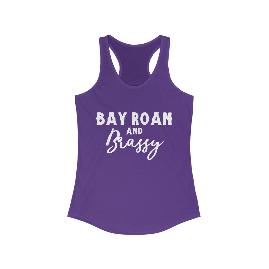 Bay Roan & Brassy  Racerback Tank Horse Color Shirts Printify XS Solid Purple Rush 