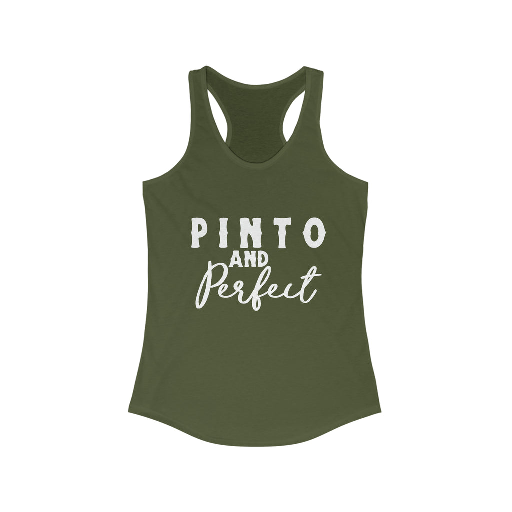Pinto & Perfect Racerback Tank Horse Color Shirts Printify XS Solid Military Green 