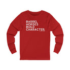 Barrel Horses Build Character Long Sleeve Tee Long Sleeve Graphic Tee The Cinchy Cowgirl - Print S Red