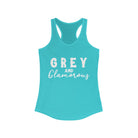 Grey & Glamorous Racerback Tank Horse Color Shirts Printify XS Solid Tahiti Blue