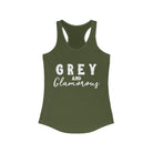 Grey & Glamorous Racerback Tank Horse Color Shirts Printify XS Solid Military Green 
