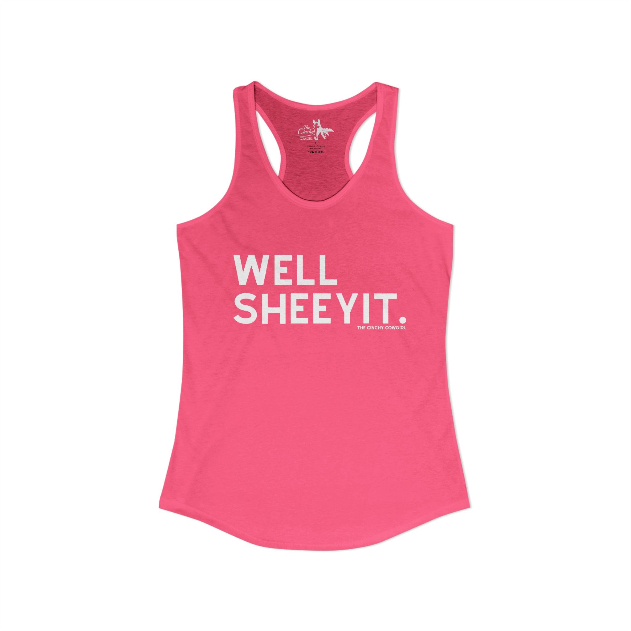 Well Sheeyit Tank Top Tank Top The Cinchy Cowgirl - Print XS Solid Hot Pink