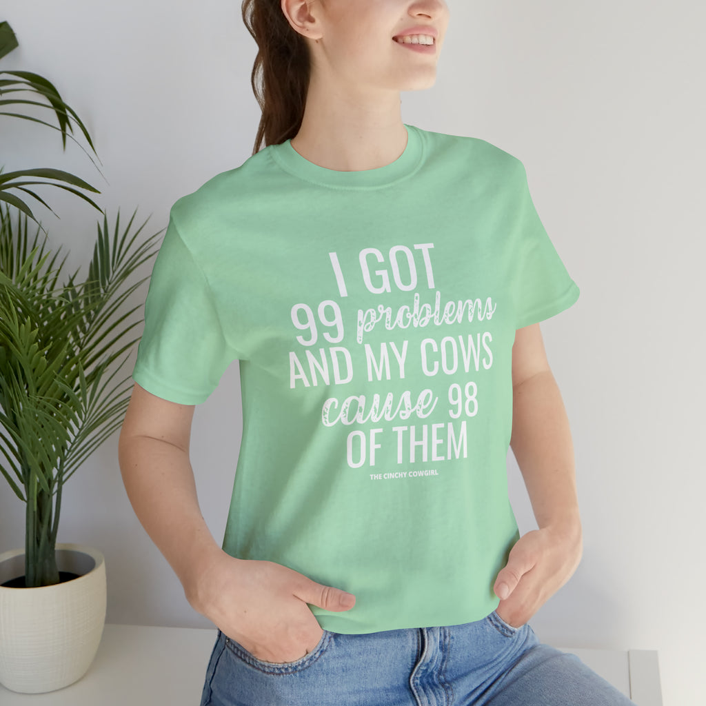 Cow Problems Short Sleeve Tee tcc graphic tee Printify Mint XS 