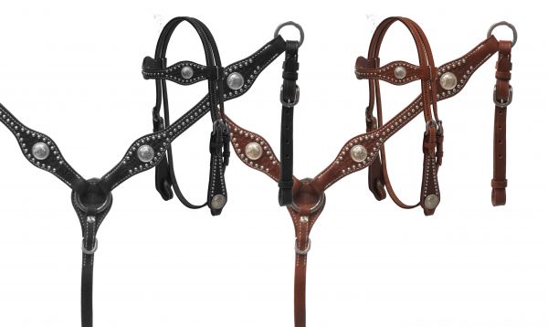 Silver Concho Headstall and Breastcollar Set headstall set Shiloh