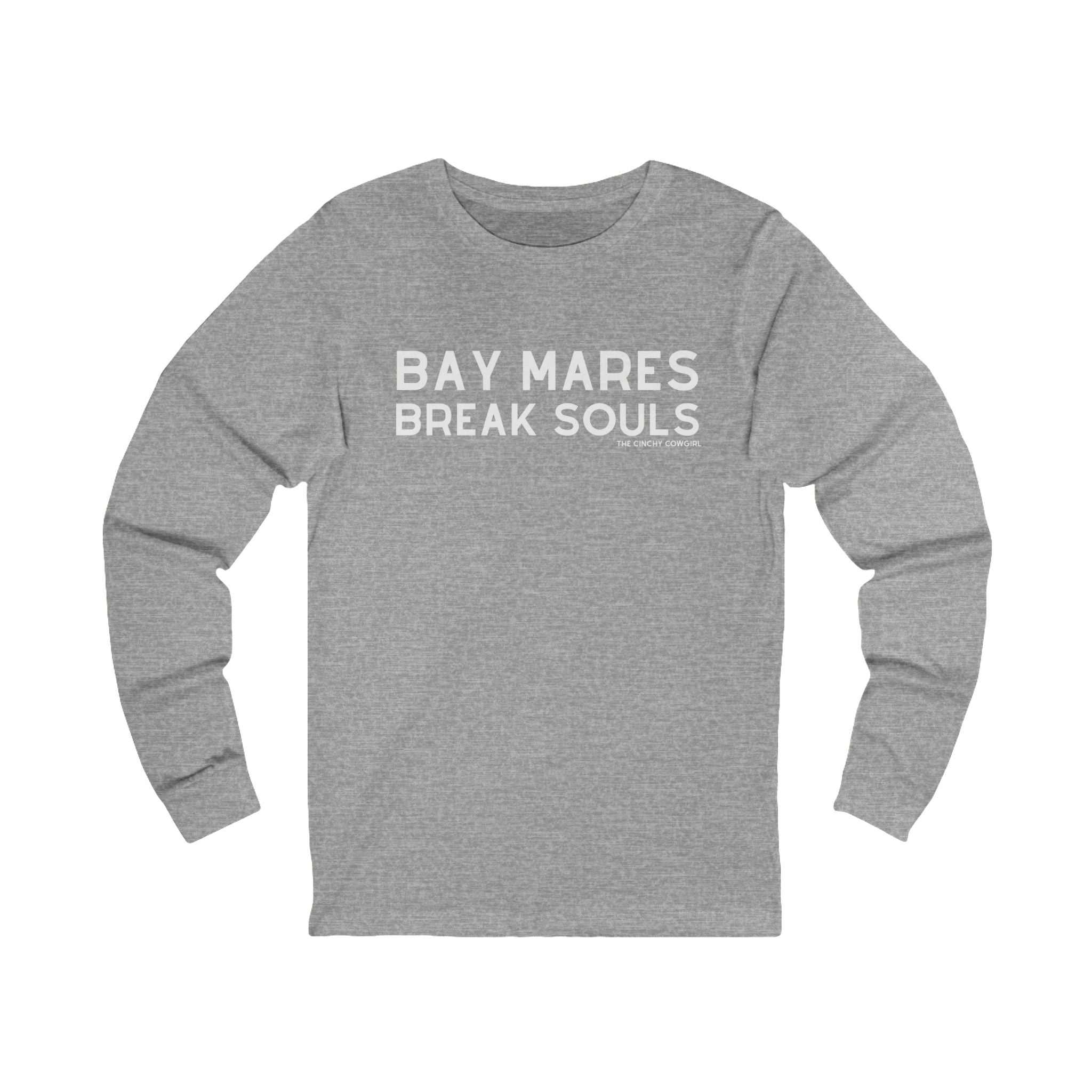 Bay Mares Break Souls Long Sleeve Tee Long-sleeve The Cinchy Cowgirl - Print S Athletic Heather