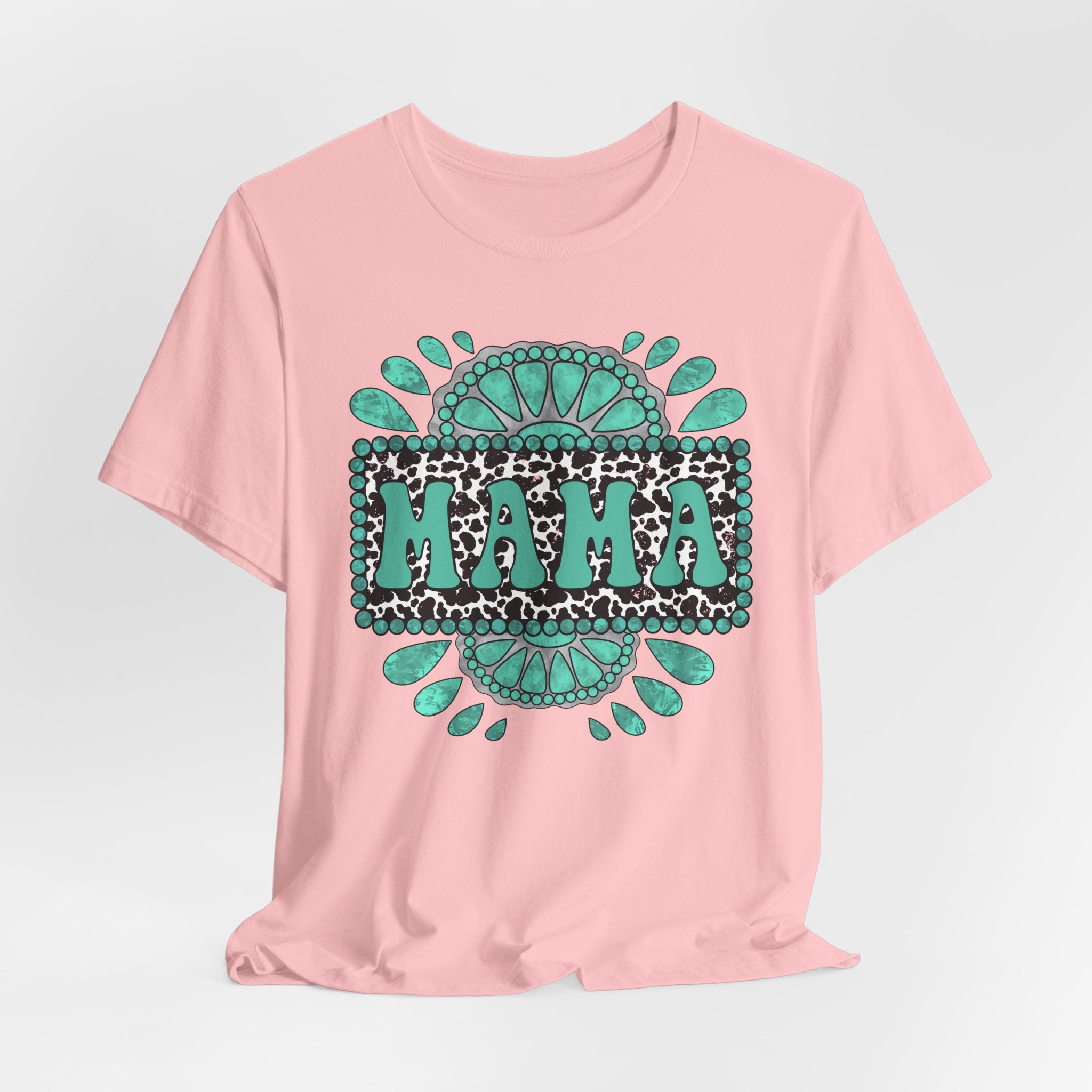 Turquoise Western Mama Short Sleeve Graphic Tee (Available In 14 Colors) T-Shirt Printify Pink XS