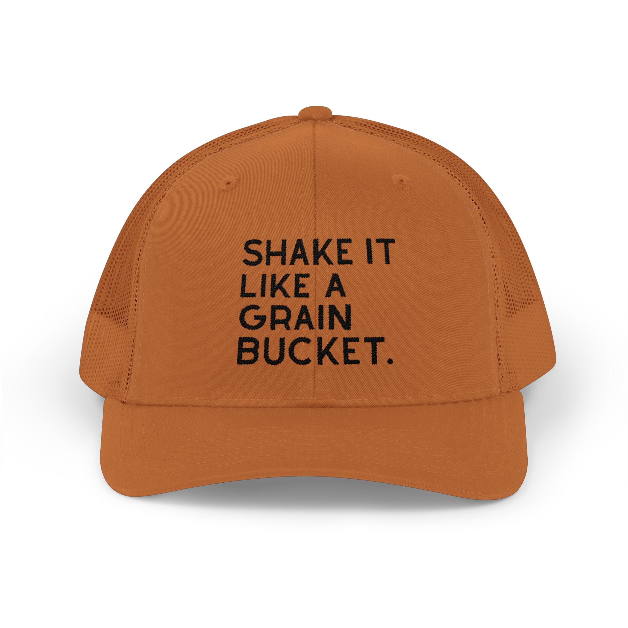 Embroidered Shake It Like A Grain Bucket Trucker Hat Embroidered TCC Hat The Cinchy Cowgirl - Print Caramel