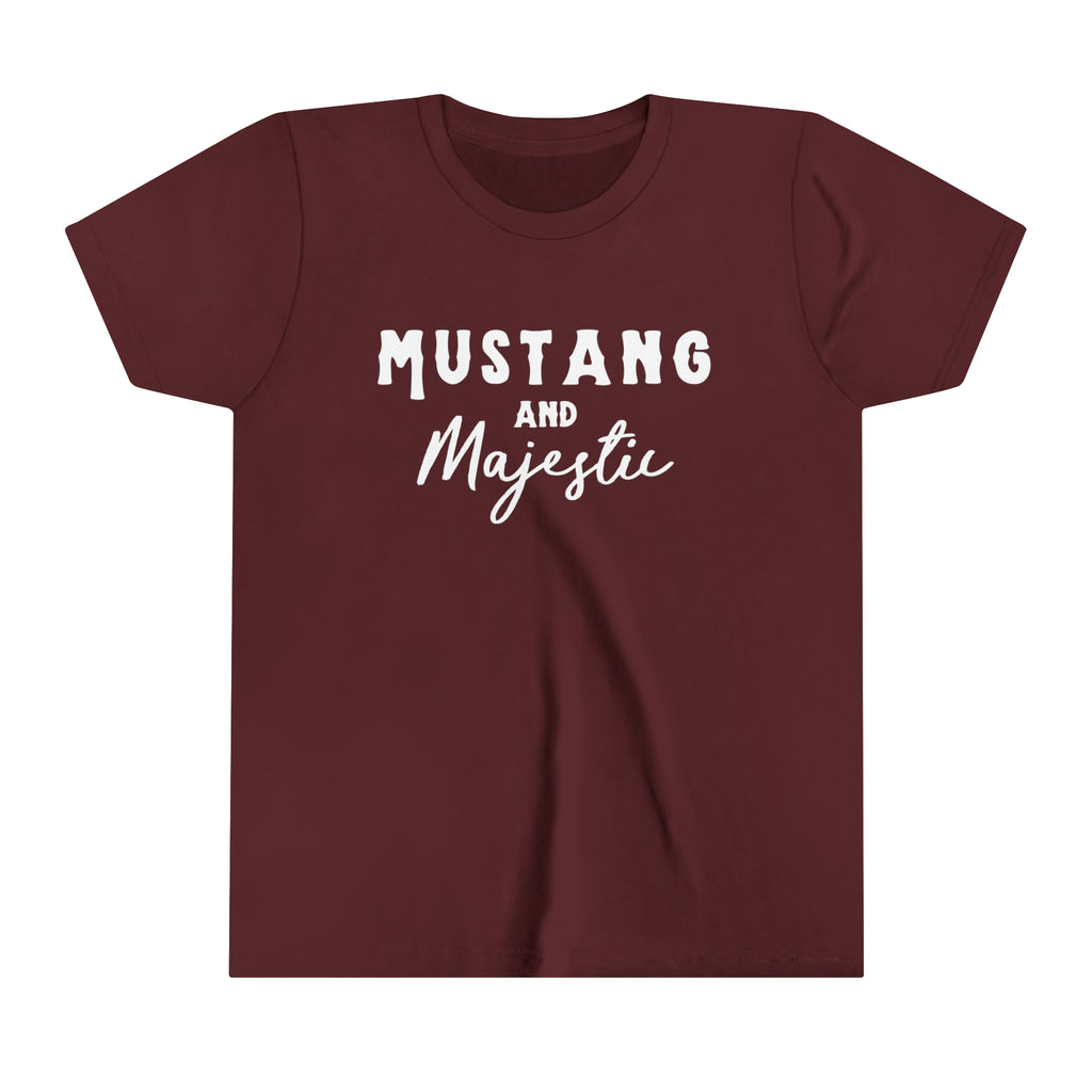 Mustang & Majestic Youth Tee Maroon