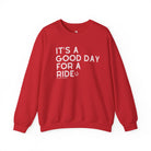 It's A Good Day For A Ride Fleece Pullover Sweatshirt The Cinchy Cowgirl - Print S Red