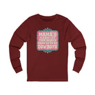 Mama's Please Let Your Babies Grow Up To Be Cowboys Long Sleeve Tee Long-sleeve The Cinchy Cowgirl - Print S Cardinal