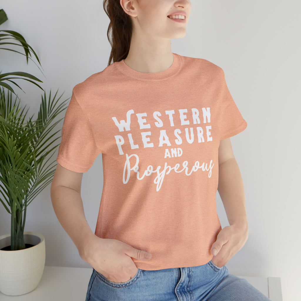 Western Pleasure & Prosperous Peach Short Sleeve Tee