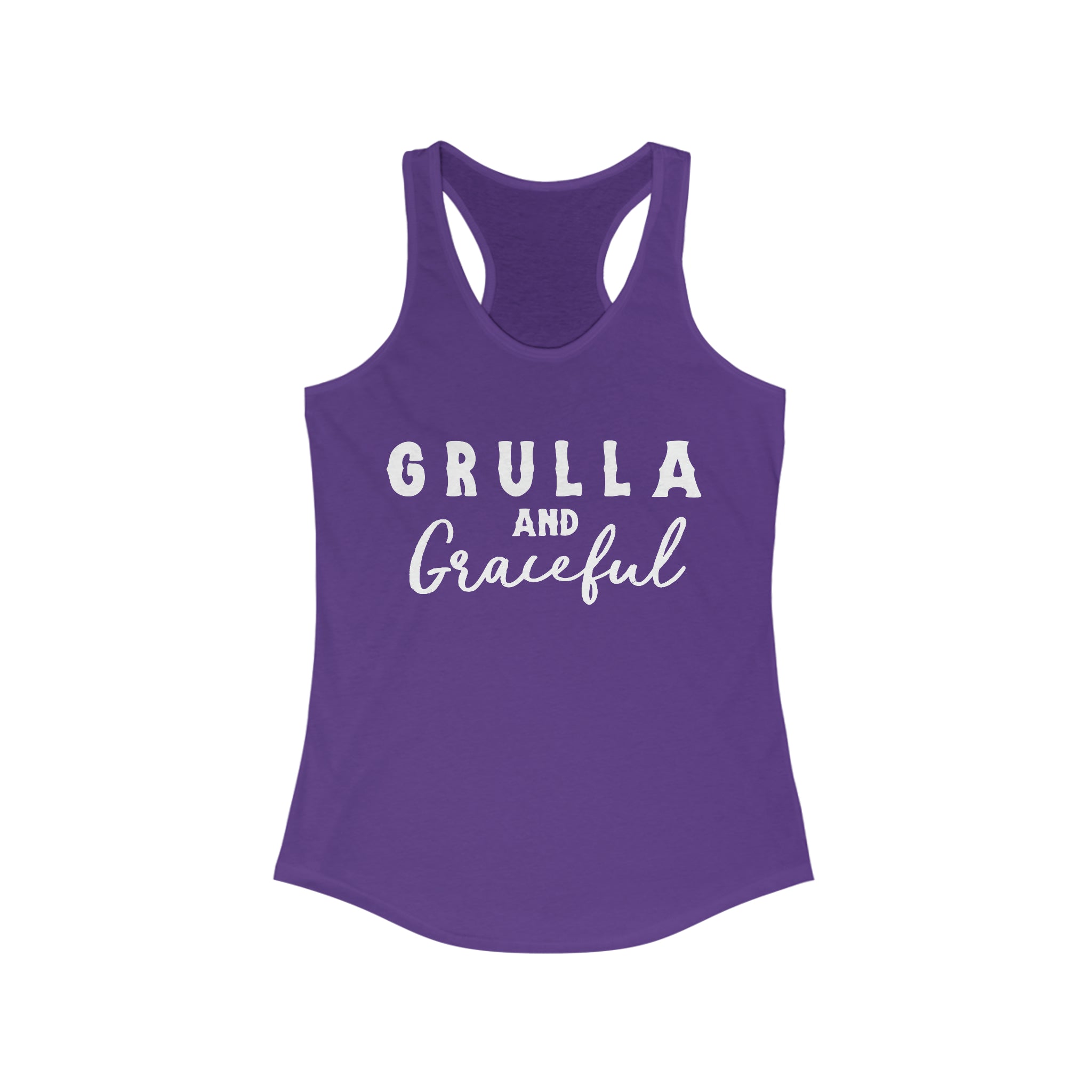 Grulla & Graceful Racerback Tank Horse Color Shirts Printify XS Solid Purple Rush 