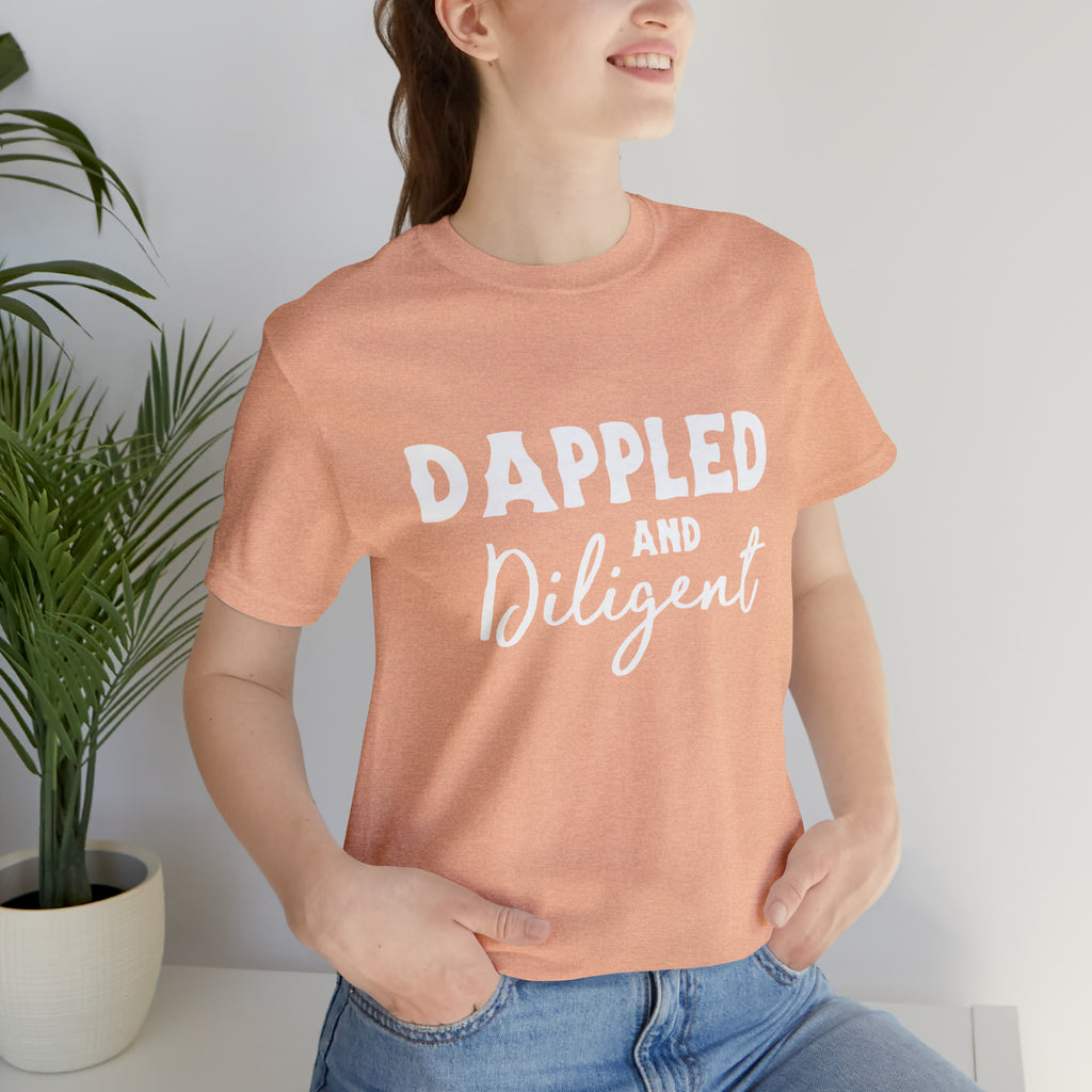 Dappled & Diligent Short Sleeve Tee Horse Color Shirt Printify Heather Peach XS 