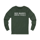 Red Mares Break Souls Long Sleeve Tee Long-sleeve The Cinchy Cowgirl - Print S Heather Forest