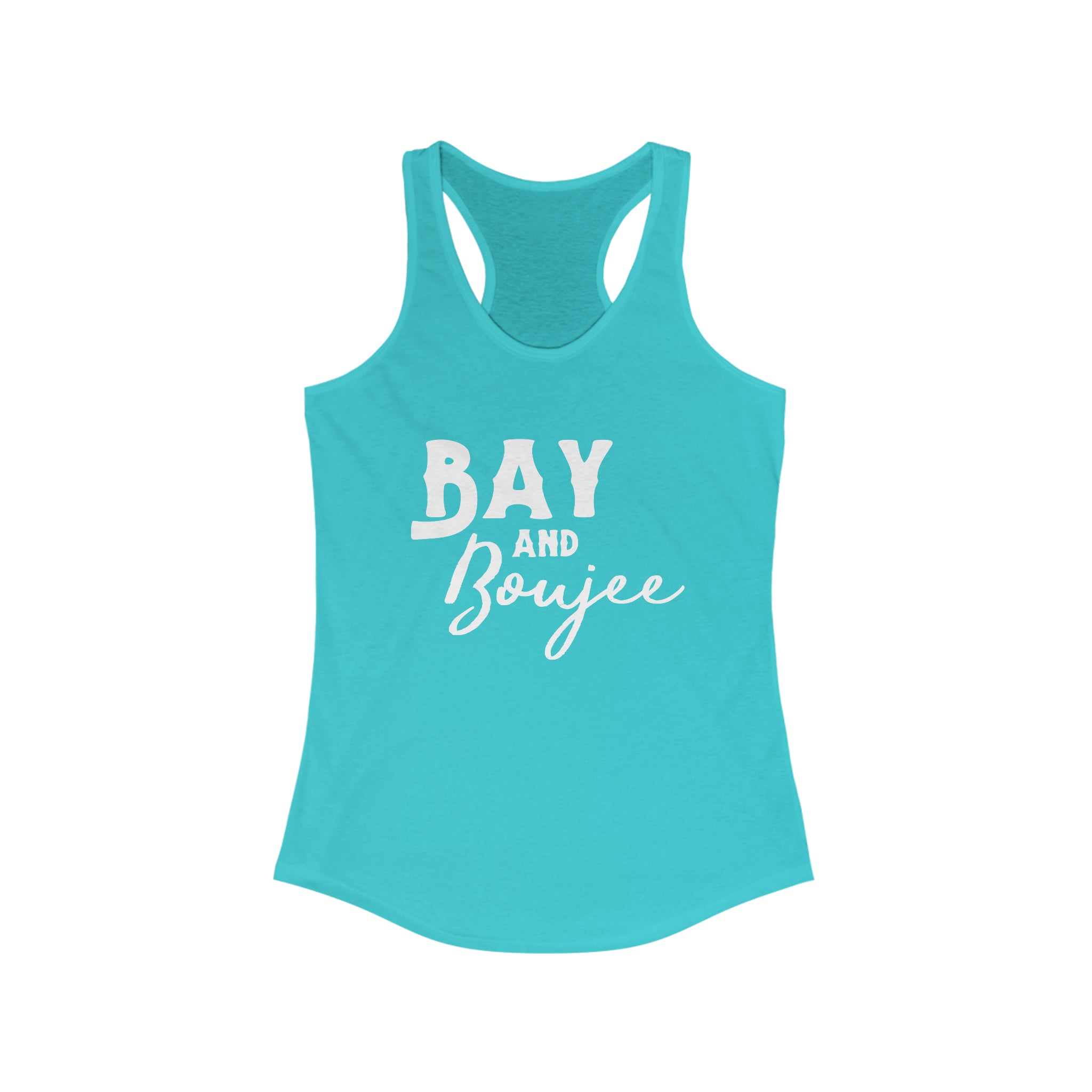 Bay & Boujee Racerback Tank Horse Color Shirts Printify XS Solid Tahiti Blue 