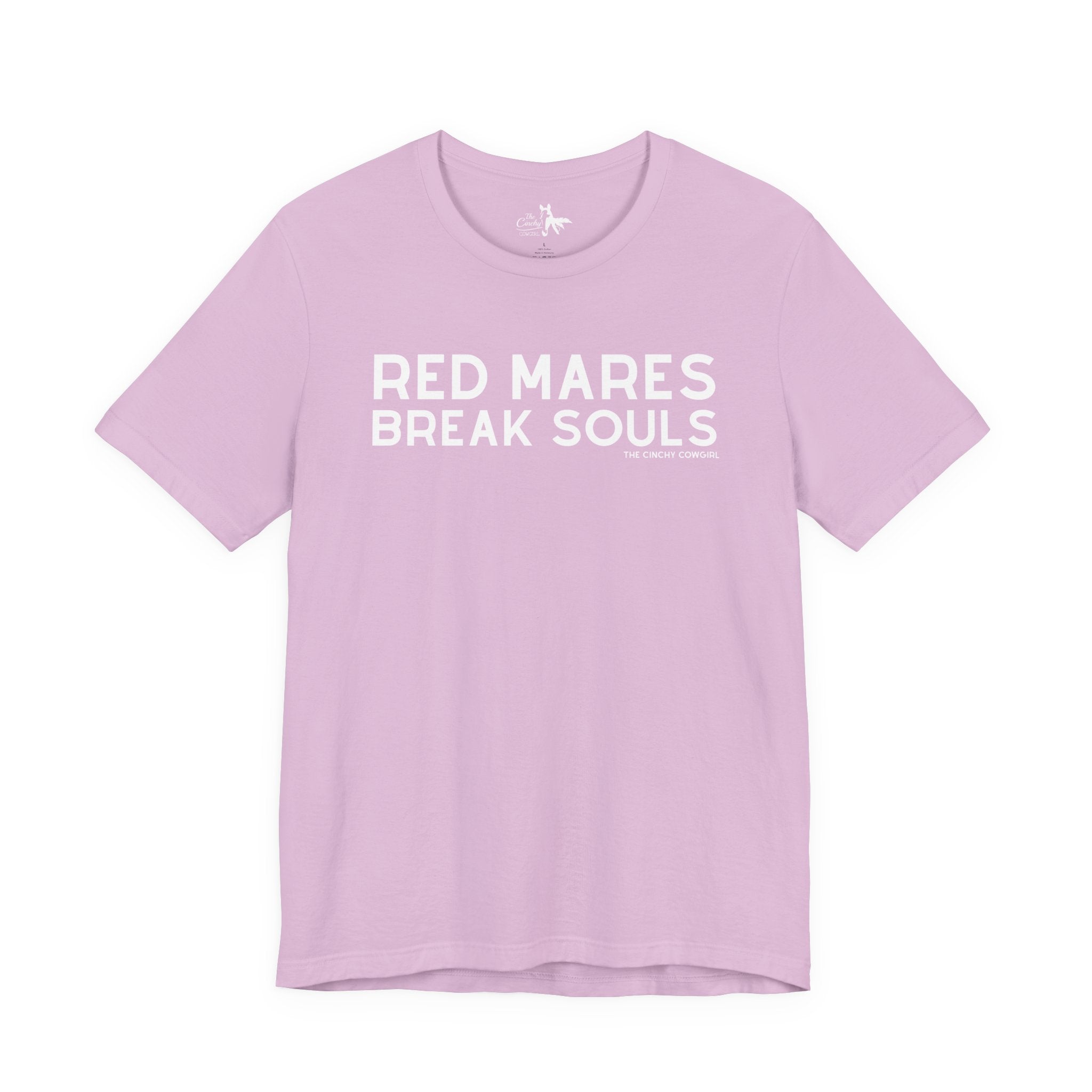 Red Mares Break Souls Short Sleeve Tee T-Shirt The Cinchy Cowgirl - Print Lilac XS