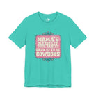 Mama's Please Let Your Babies Short Sleeve Tee Graphic Tee The Cinchy Cowgirl - Print Teal XS