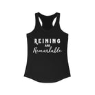 Reining & Remarkable Racerback Tank Horse Riding Discipline Tee Printify XS Solid Black 