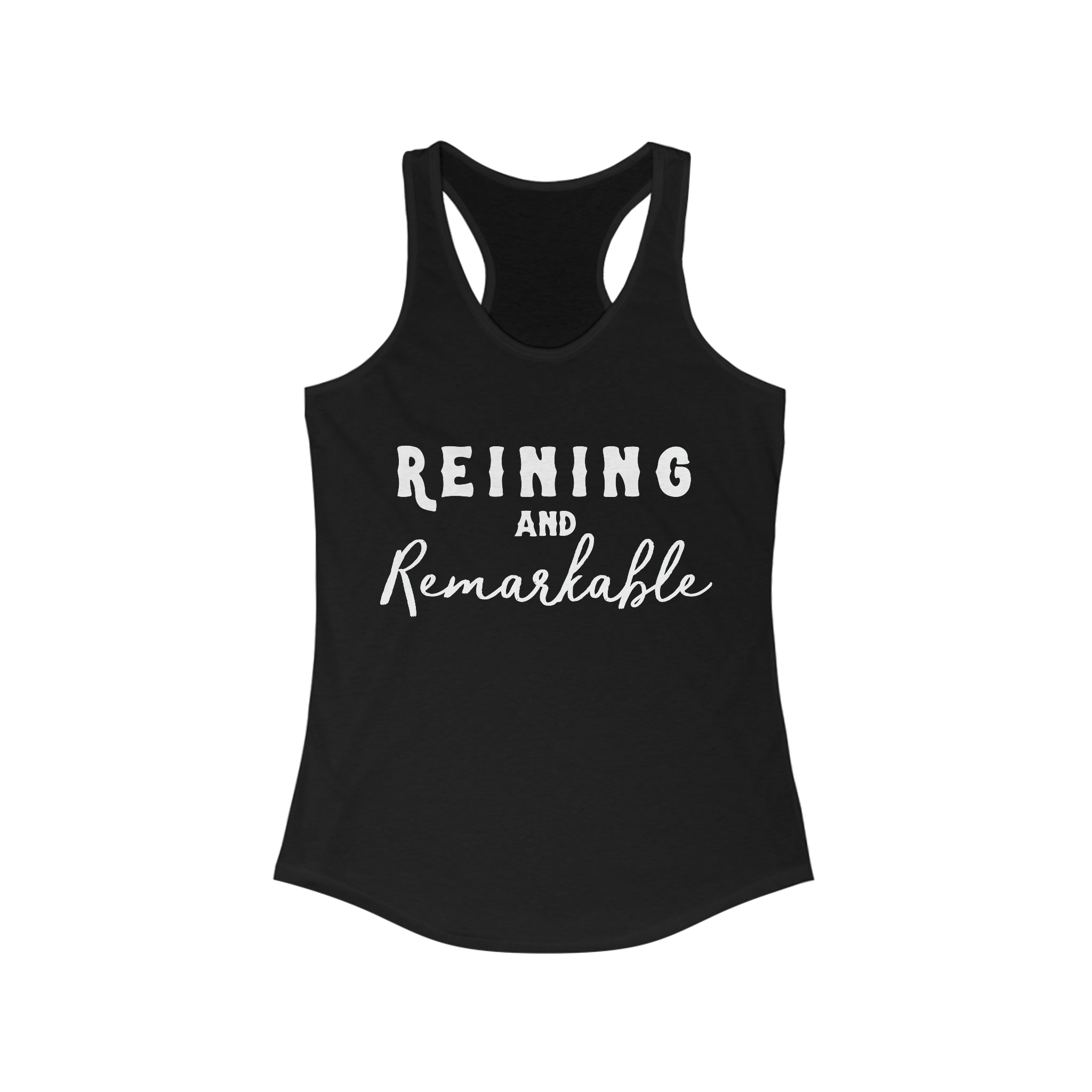 Reining & Remarkable Racerback Tank Horse Riding Discipline Tee Printify XS Solid Black 