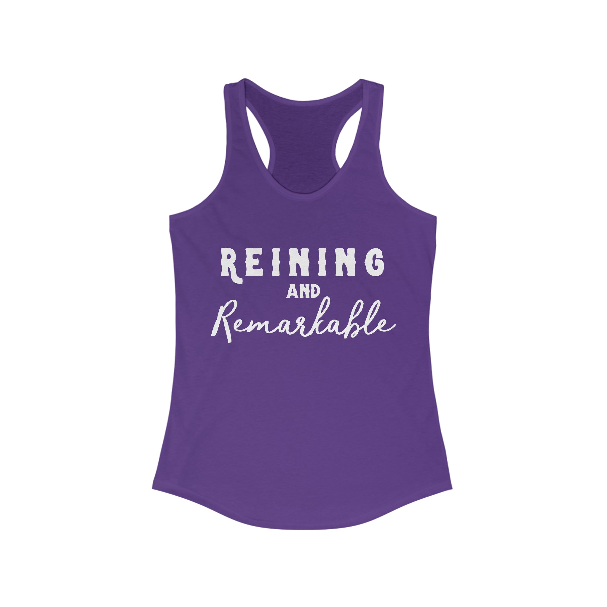 Reining & Remarkable Racerback Tank Horse Riding Discipline Tee Printify XS Solid Purple Rush