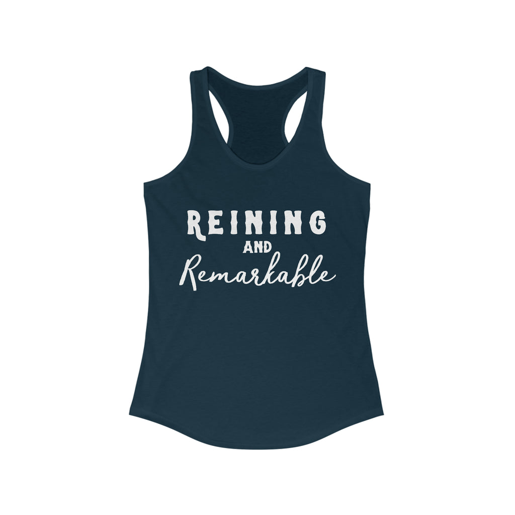 Reining & Remarkable Racerback Tank Navy