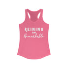 Reining & Remarkable Racerback Tank Horse Riding Discipline Tee Printify XS Solid Hot Pink 