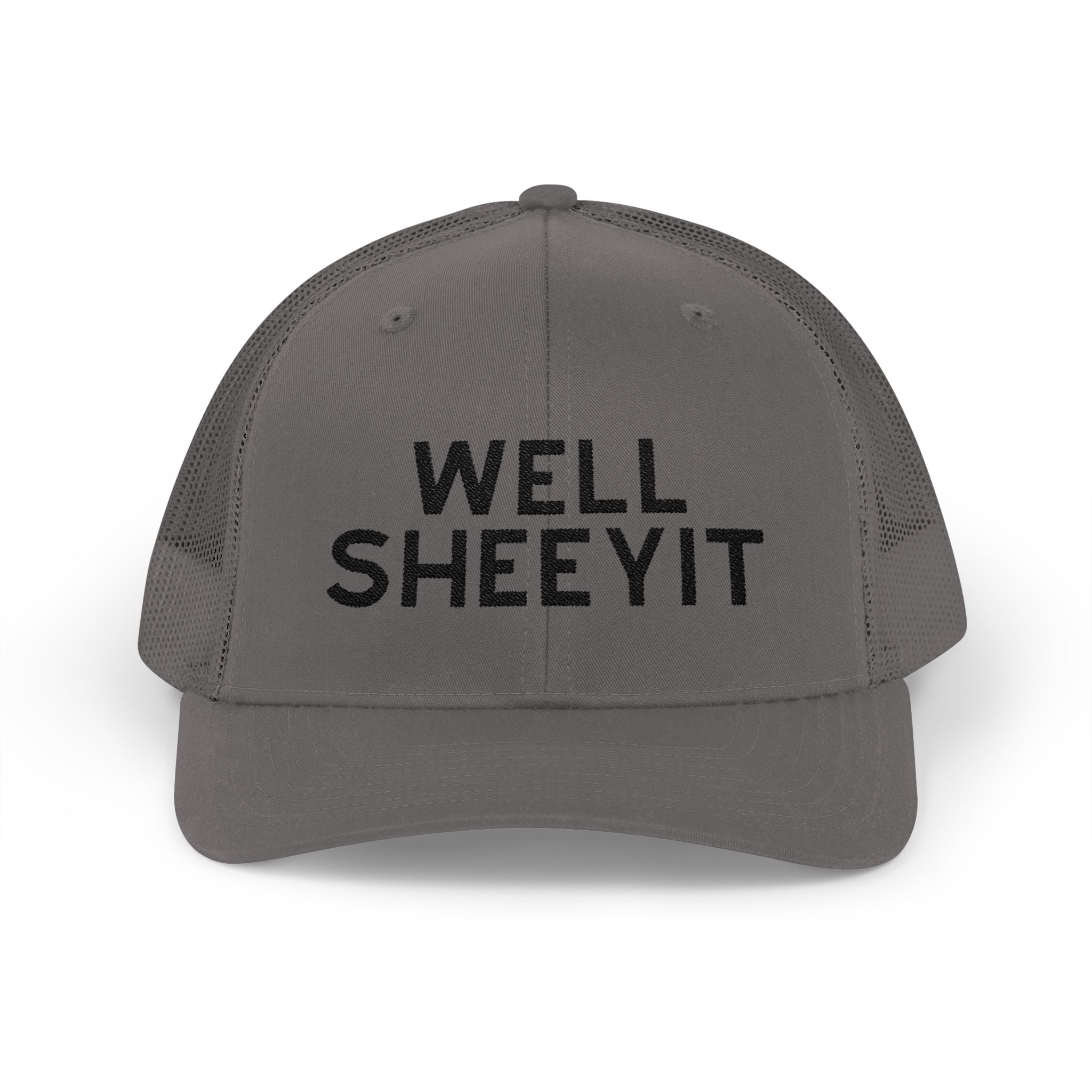 Well Sheeyit Trucker Hat Embroidered TCC Hat The Cinchy Cowgirl- Print Charcoal