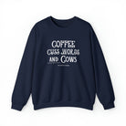 Coffee Cuss Words & Cows Crewneck Sweatshirt Sweatshirt Printify S Navy 