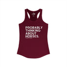 Probably Thinking About Horses Tank Top graphic tank The Cinchy Cowgirl - Print XS Solid Cardinal Red
