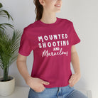Mounted Shooting & Marvelous Short Sleeve Tee Horse Riding Discipline Tee Printify Berry XS 