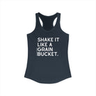 Shake It Like A Grain Bucket Racerback Tank Tank Top The Cinchy Cowgirl - Print XS Solid Indigo