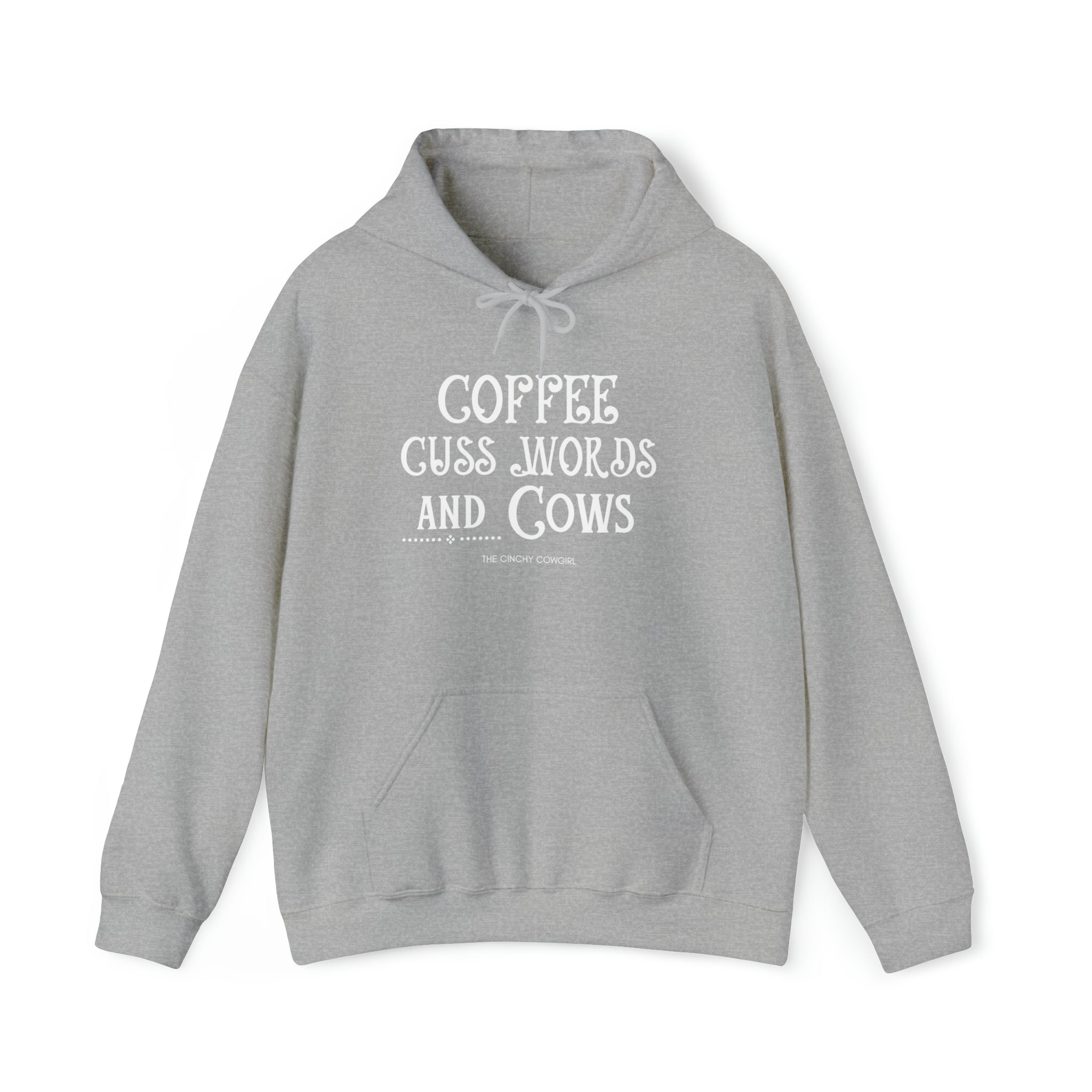 Coffee Cuss Words Cows Hoodie Hoodie Printify Sport Grey S 