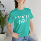 Painted & Poised Short Sleeve Tee Horse Color Shirt Printify Teal XS 