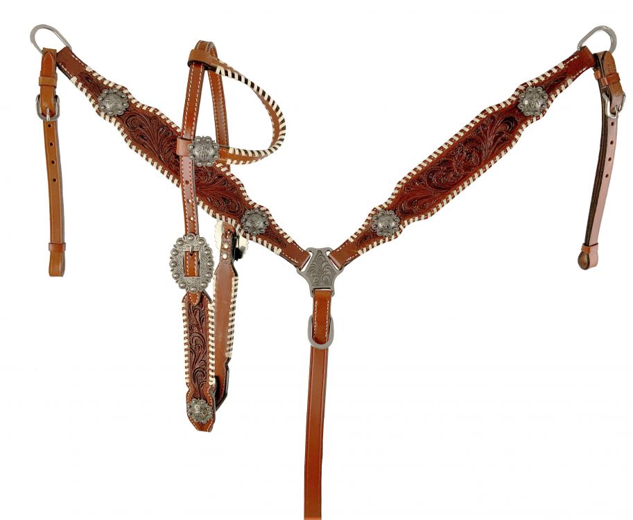 Floral & Concho Headstall Set headstall set Shiloh   