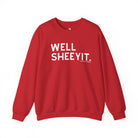 Well Sheeyit Fleece Pullover Sweatshirt The Cinchy Cowgirl - Print S Red