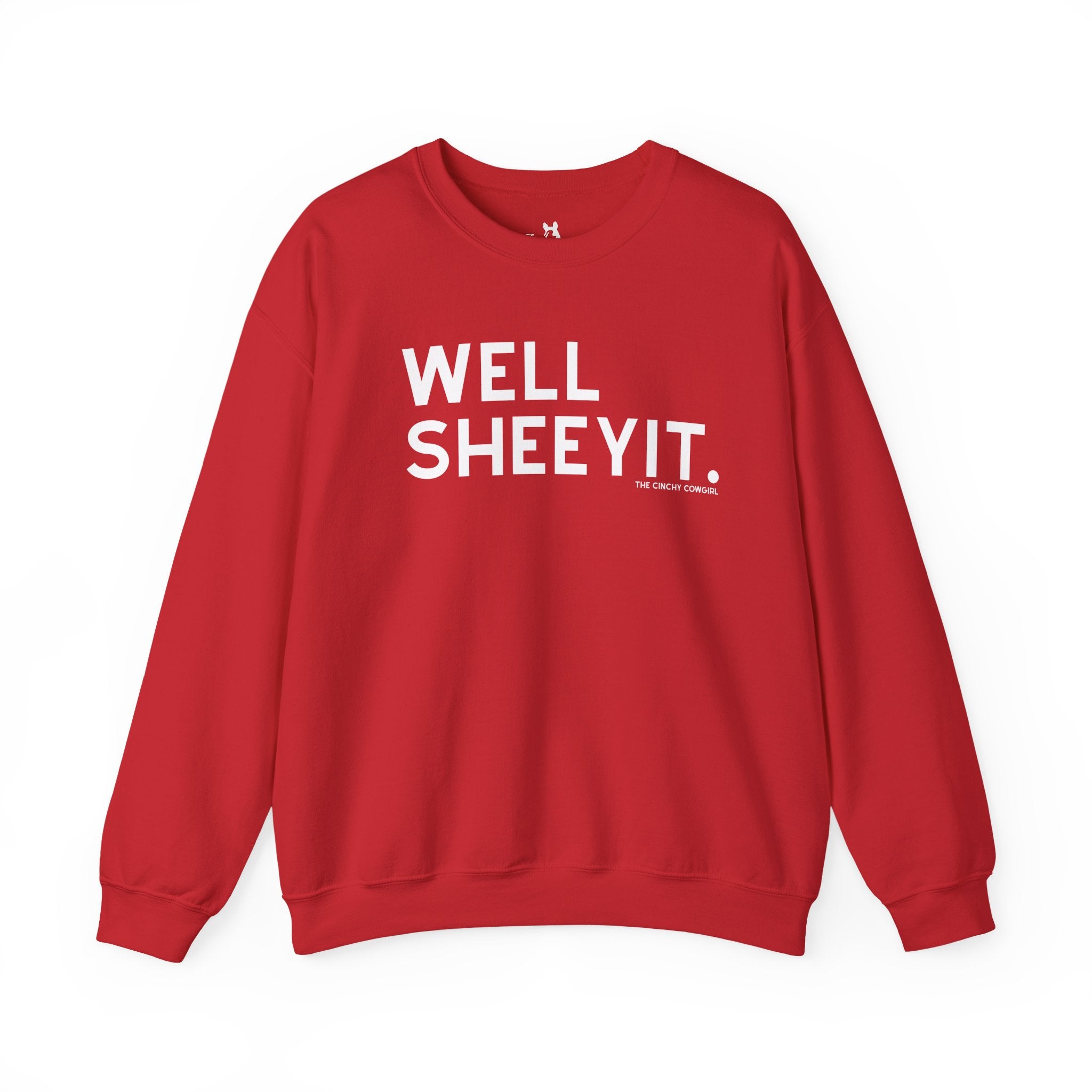 Well Sheeyit Fleece Pullover Sweatshirt The Cinchy Cowgirl - Print S Red