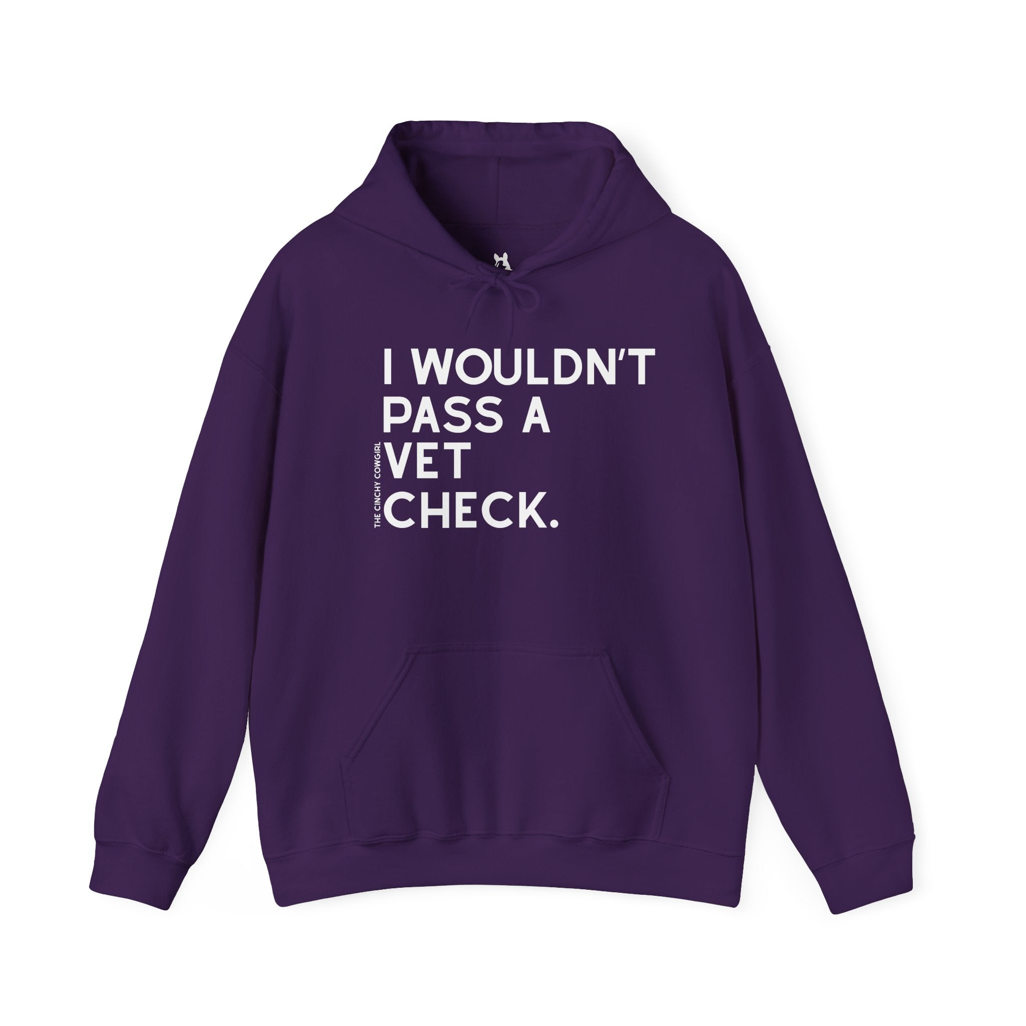I Wouldn't Pass A Vet Check Hoodie Hoodie The Cinchy Cowgirl - Print Purple S